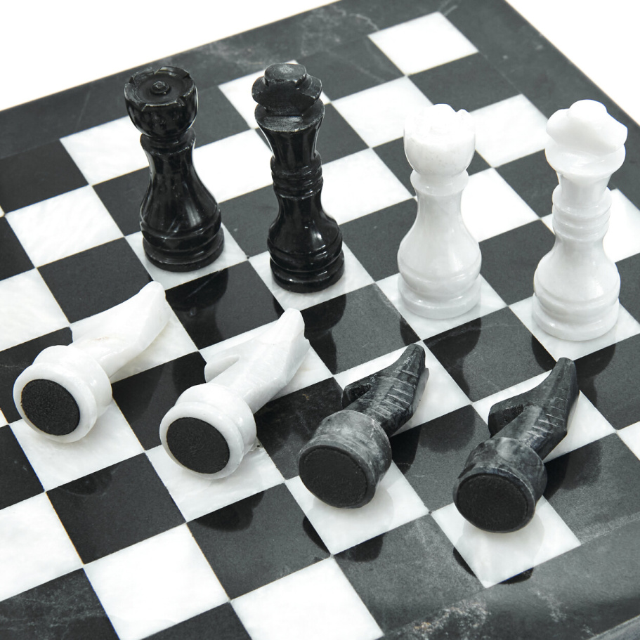 Шахматы из камня "Карфаген" мрамор 30 купить в Екатеринбурге