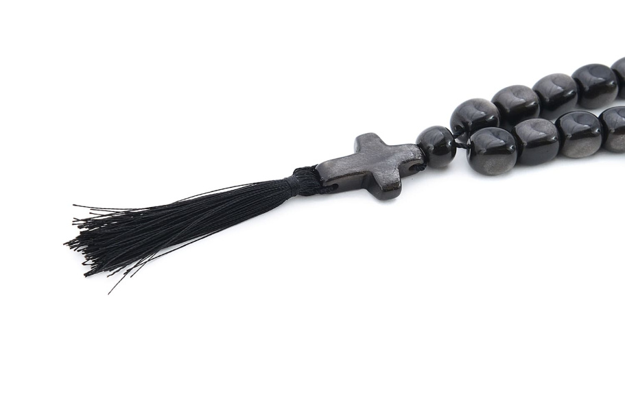 Четки Православные "Крест" черный камень с лунным оттенком, Давыдов С. купить в Екатеринбурге