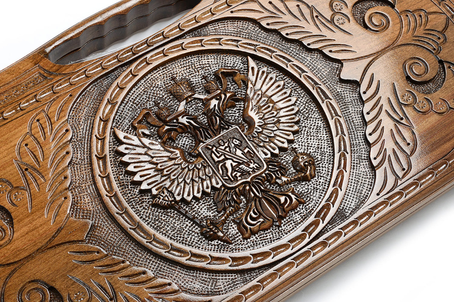 Нарды резные "Герб России"  большие 60, Harutyunyan купить в Екатеринбурге