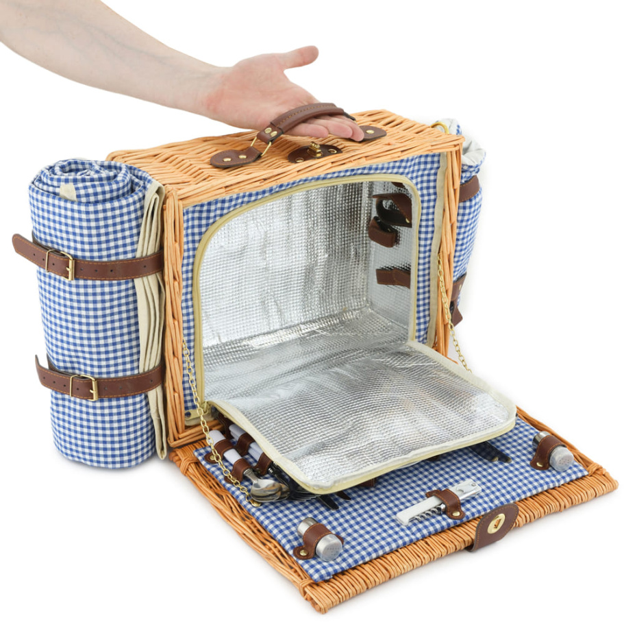 Корзина для пикника "Кассандра" (на 4 персоны) с пледом купить в Екатеринбурге