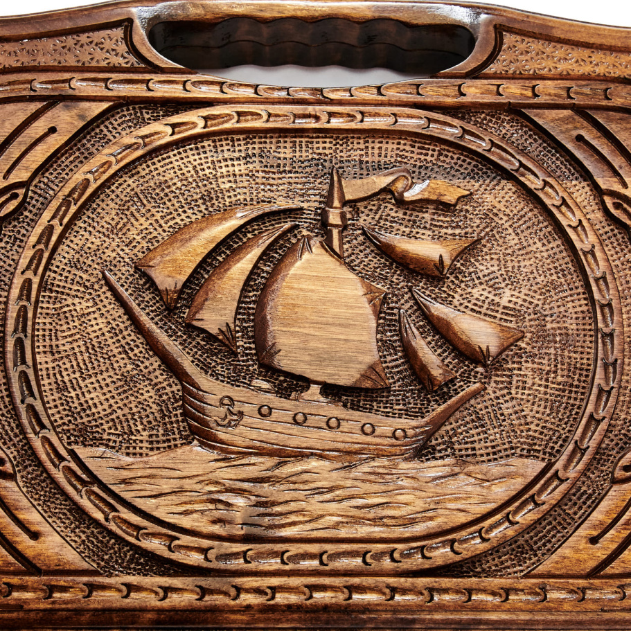 Нарды резные "Парусник" средние 50, Harutyunyan купить в Екатеринбурге