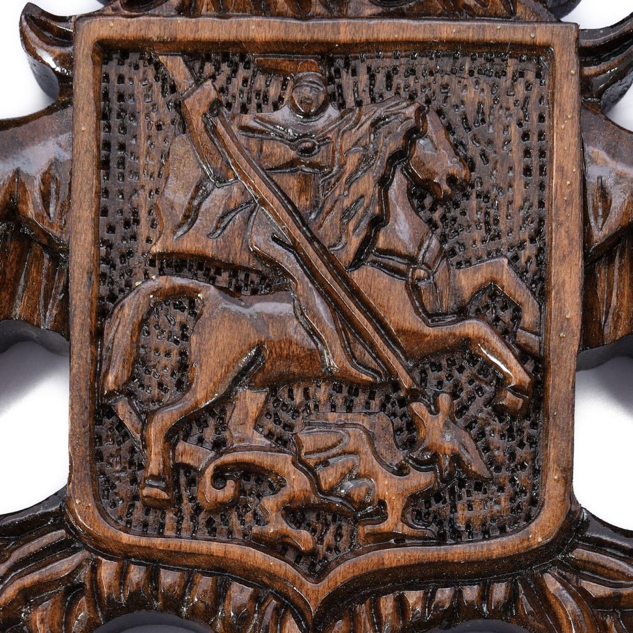 Панно настенное резное "Герб России" из дерева купить в Екатеринбурге