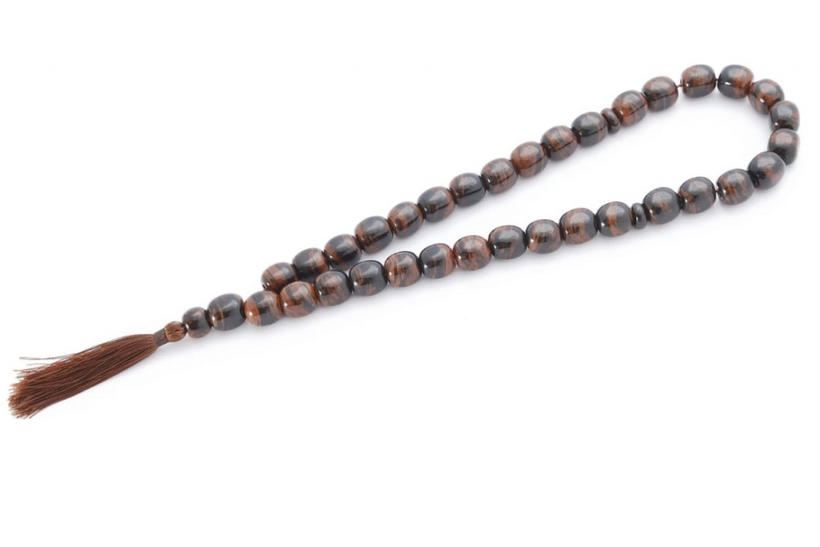 Четки с бусинами "Воин" коричневый камень, Давыдов С. Четки с бусинами "Воин" коричневый камень, Давыдов С.