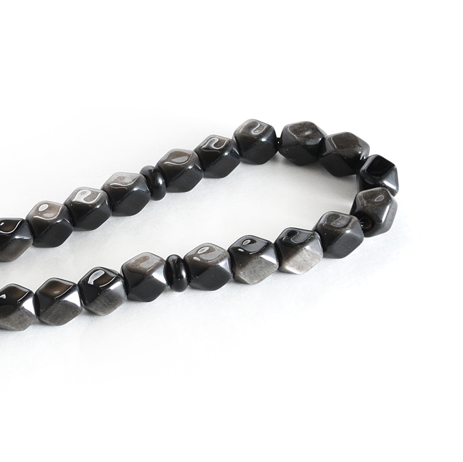 Четки граненые "Удача" черный камень с лунным оттенком, Давыдов С. купить в Екатеринбурге