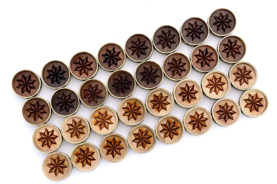 Набор фишек для нард "Звезда" с бронзой, 29 мм, Harutyunyan купить в Екатеринбурге