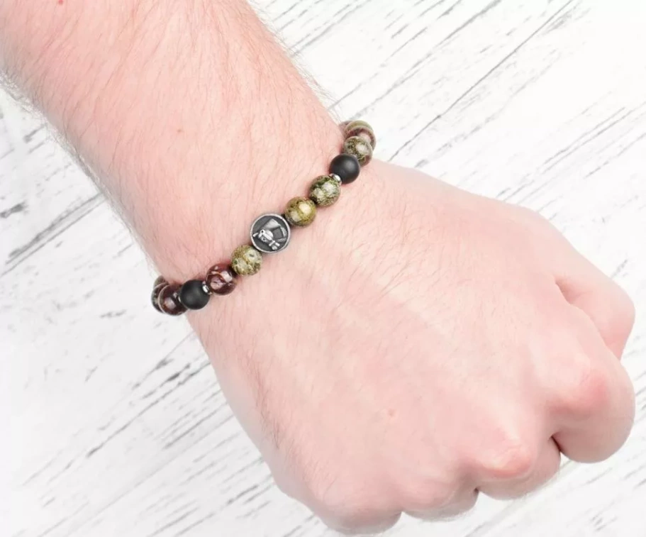 Браслет Лакки камень яшма и агат, 0.8 * 18 см купить в Екатеринбурга