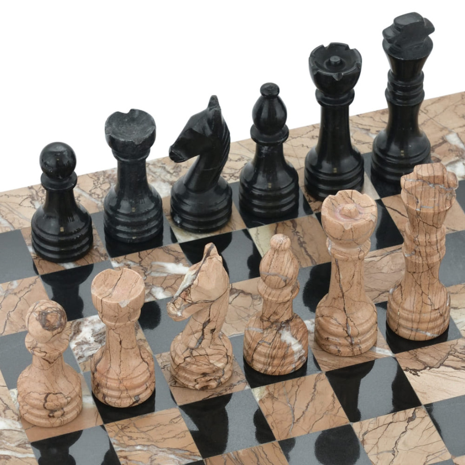 Шахматы из камня "Византия" розовый мрамор 30 купить в Екатеринбурге