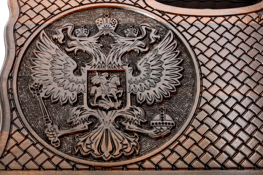 Нарды резные  "Герб России 3"  большие 60, Harutyunyan купить в Екатеринбурге