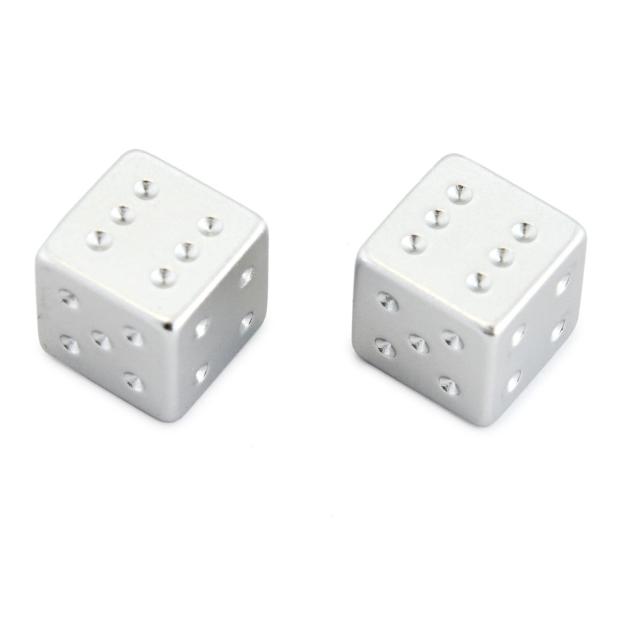 Кости игральные "Премиум" металл, серебристый, 15 мм (2 шт.)