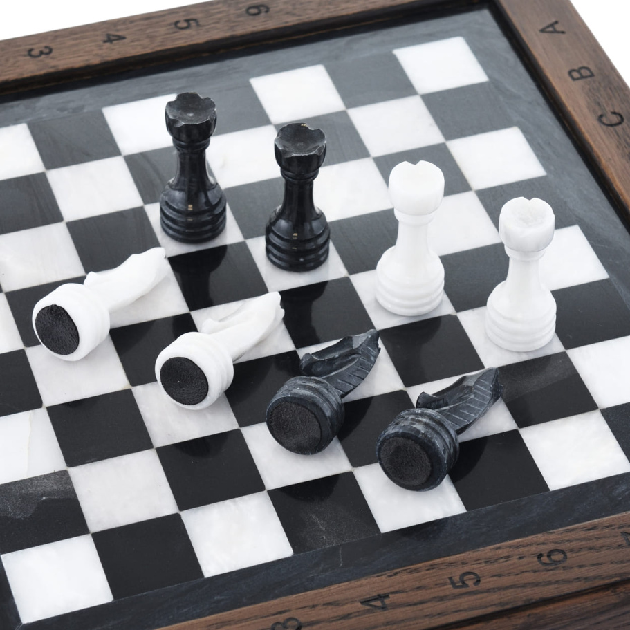 Шахматы из камня "Эпос" мрамор 30 купить в Екатеринбурге