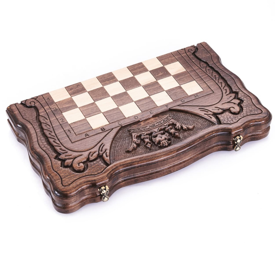 Шахматы + нарды резные "Корона" 40, Harutyunyan купить в Екатеринбурге