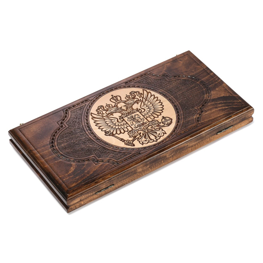 Нарды резные Рэкто "Герб России" средние 50, Harutyunyan