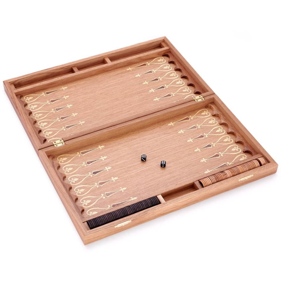 Шахматы + нарды резные "Венеция" дуб купить в Екатеринбурге