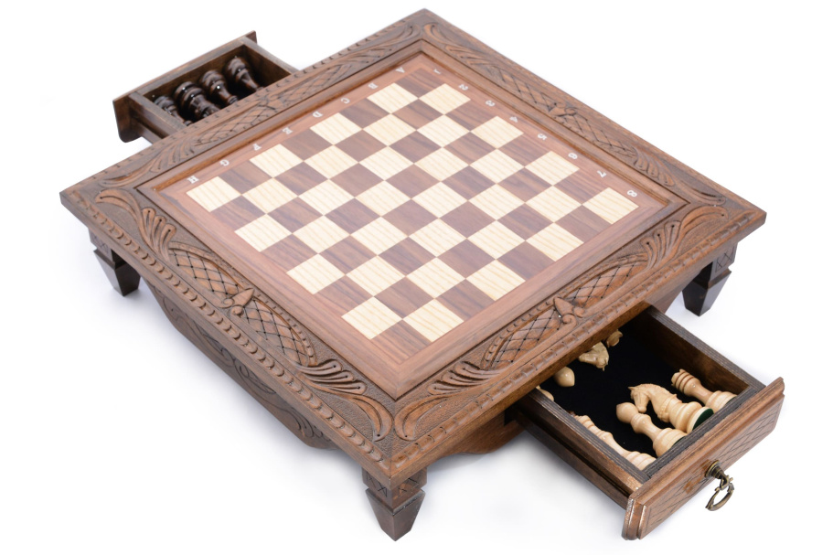 Шахматы резные в ларце "Дебют" 50, Harutyunyan купить в Екатеринбурге