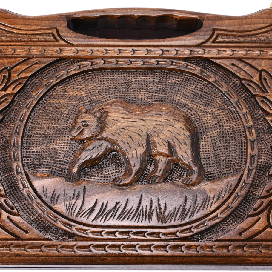 Нарды резные "Медведь"  средние 50, Harutyunyan купить в Екатеринбурге