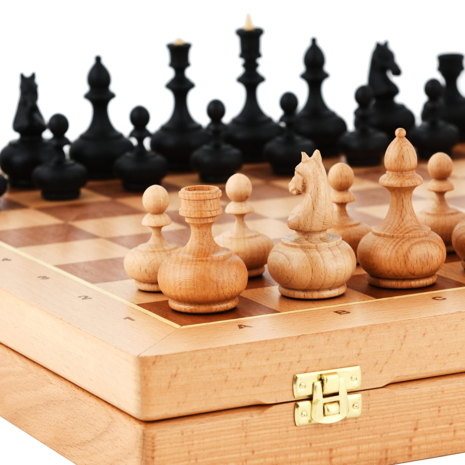 Шахматы в ларце "Блицор" бук, WoodGames купить в Екатеринбурге