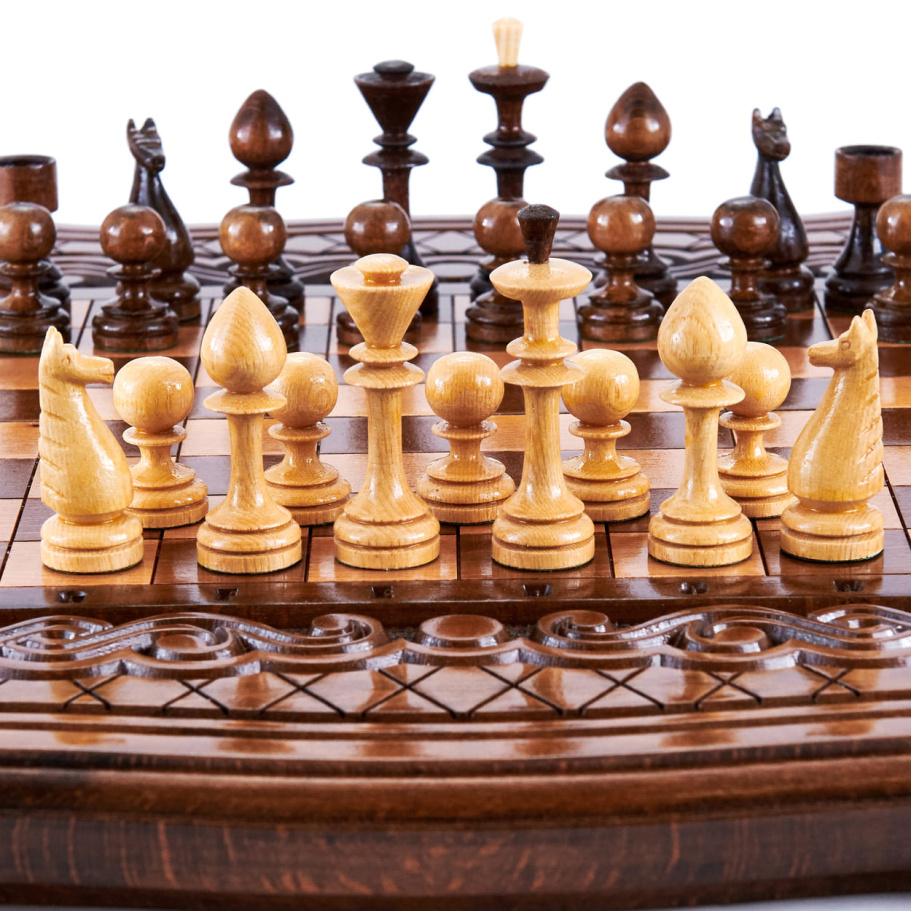 Шахматы + нарды резные "Бриз" 40, Harutyunyan купить в Екатеринбурге