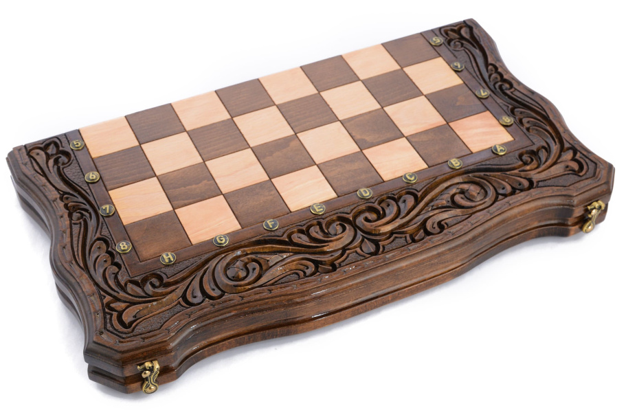 Шахматы + нарды резные "Контргамбит"  50, Harutyunyan купить в Екатеринбурге