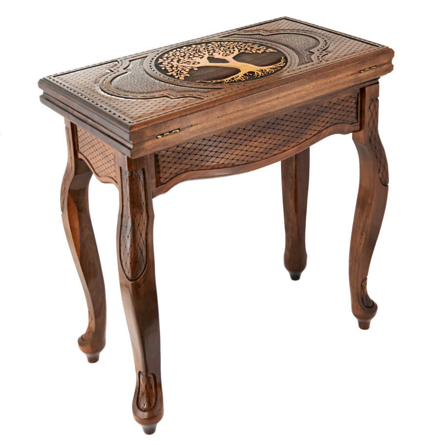 Стол ломберный Шахматы резные "Древо вечности" 60