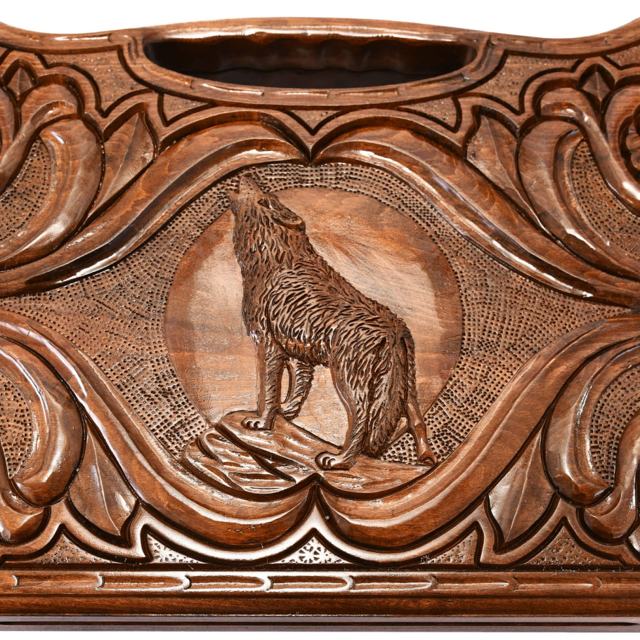 Нарды резные "Воющий волк " большие 60, Harutyunyan купить в Екатеринбурге