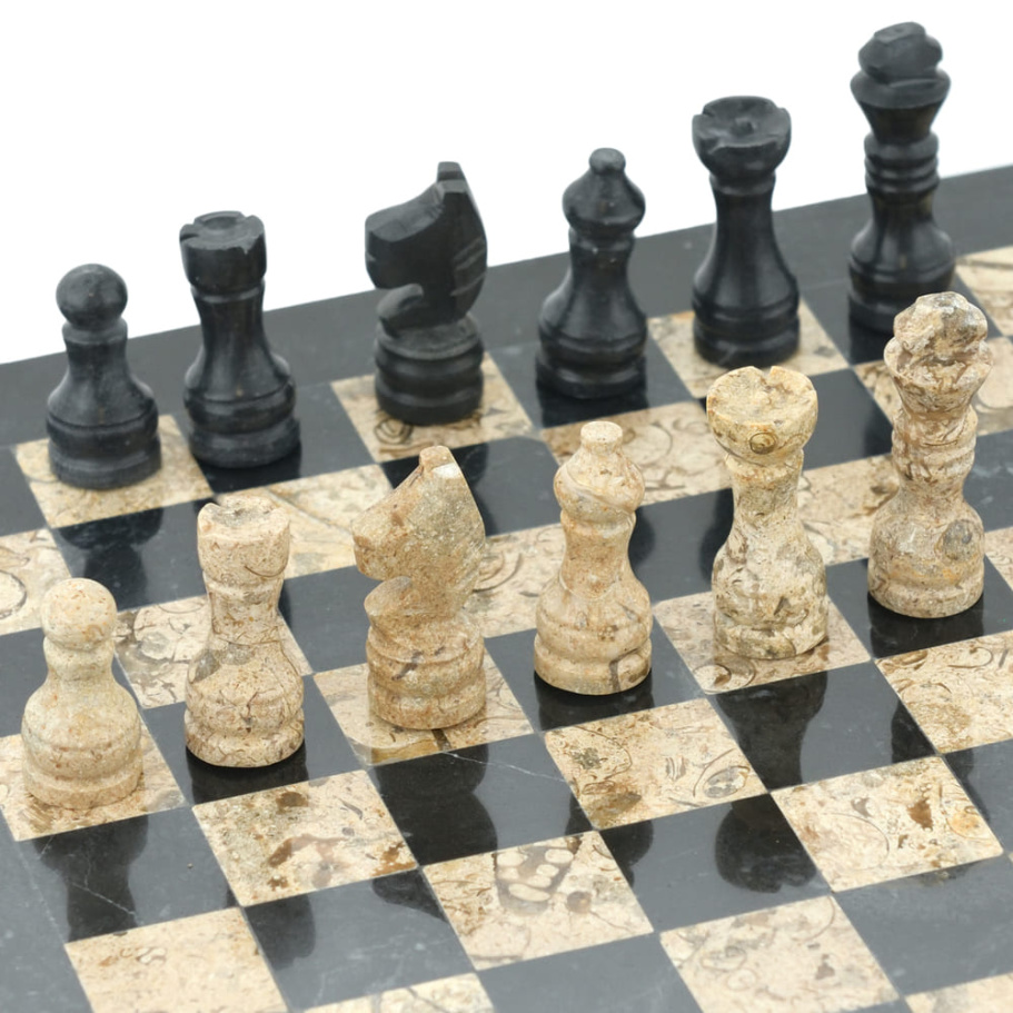 Шахматы из камня "Илион" мрамор и ракушечник 25 купить в Екатеринбурге