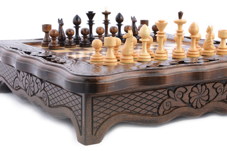 Шахматы резные в ларце "Гандикап" 40, Harutyunyan купить в Екатеринбурге