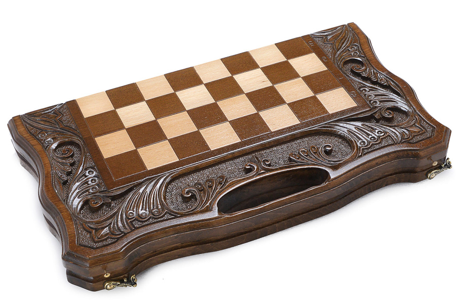 Шахматы + нарды резные "Фетис"  40, Harutyunyan купить в Екатеринбурге