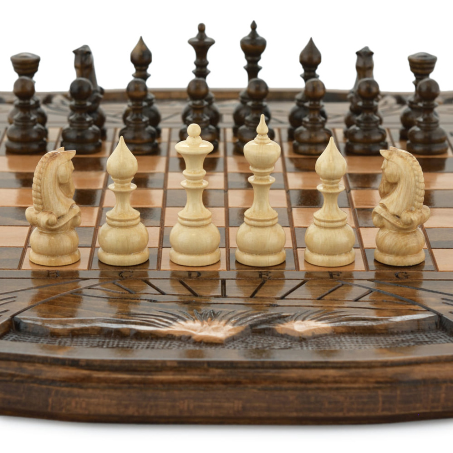 Шахматы + нарды резные "Вольные Горы" 50, Harutyunyan купить в Екатеринбурге