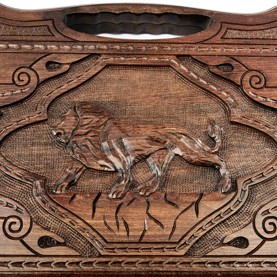 Нарды резные "Король Лев"  большие 60, Harutyunyan купить в Екатеринбурге