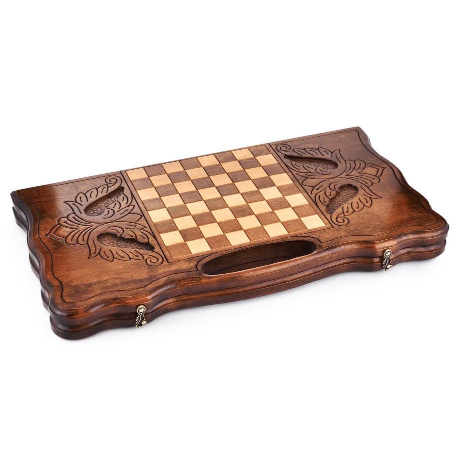 Нарды резные "Узор Снежный " большие 60, Harutyunyan купить в Екатеринбурге