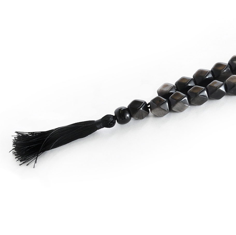 Четки граненые "Удача" черный камень с лунным оттенком, Давыдов С. купить в Екатеринбурге